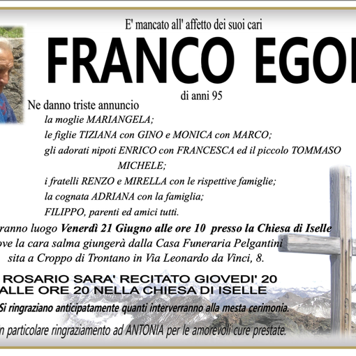 Francesco Egoli di anni 95