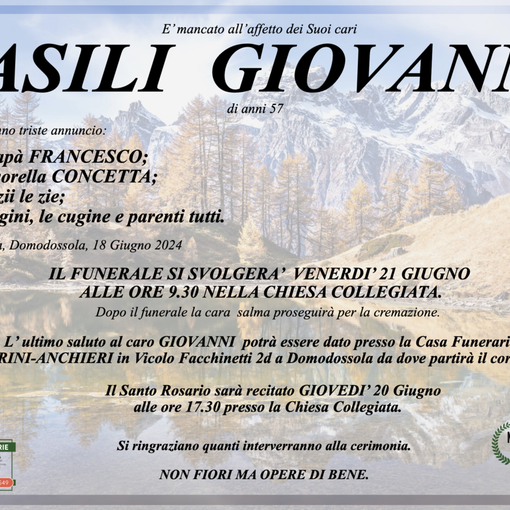 Casili Giovanni di anni 57