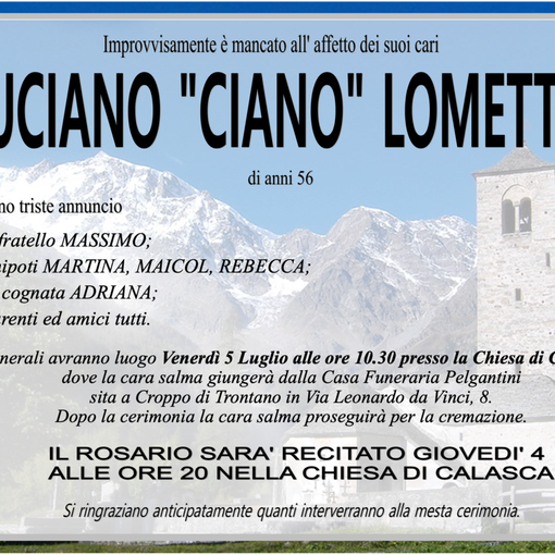 Luciano &quot;Ciano&quot; Lometti di anni 56