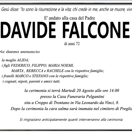 Davide Falcone 72 anni
