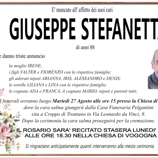 Giuseppe Stefanetta di anni 88