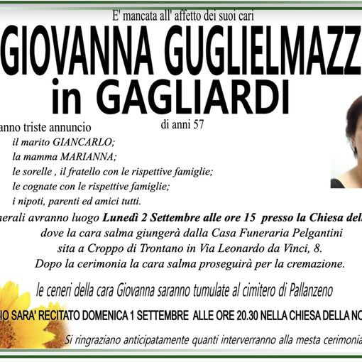 Giovanna Guglielmazzi in Gagliardi 57 anni