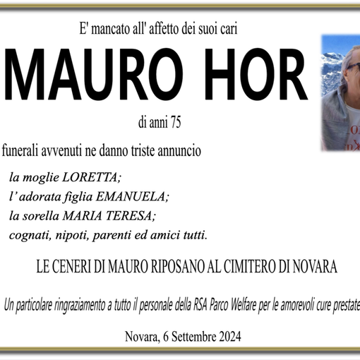 Mauro Hor 75 anni