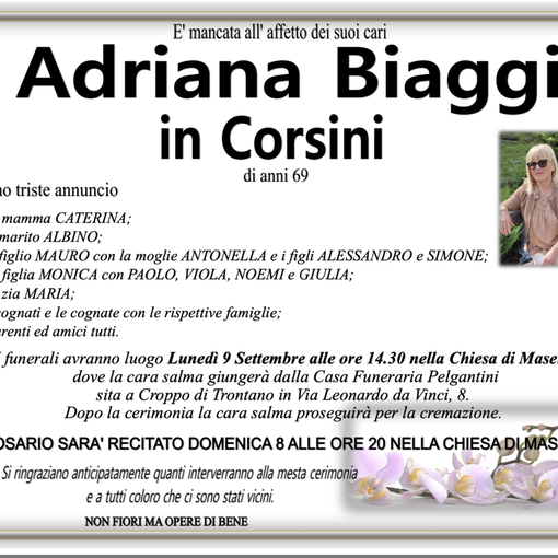 Adriana Biaggi in Corsini di anni 69