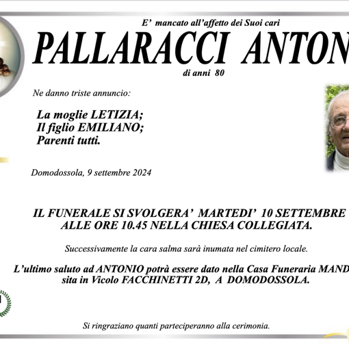 Pallaracci Antonio di anni 80
