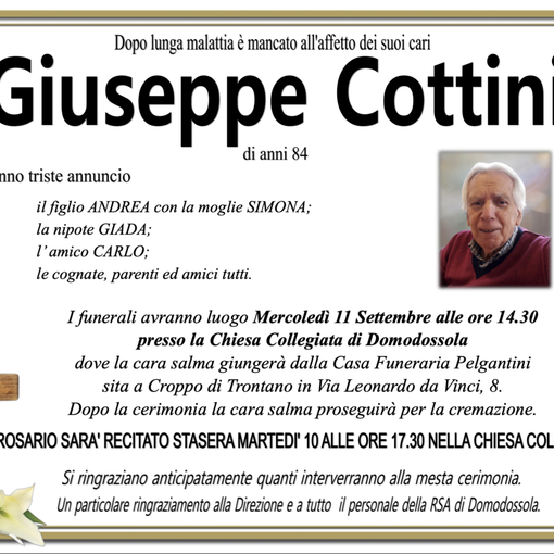 Giuseppe Cottini di anni 84
