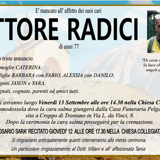 Ettore Radici di anni 77