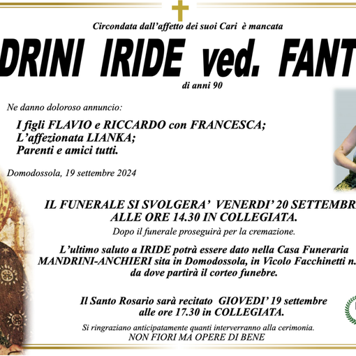 Fodrini Iride ved. Fantoli di anni 90