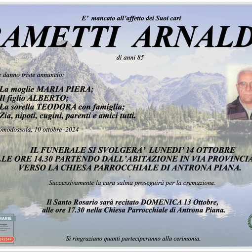 Rametti Arnaldo di anni 85