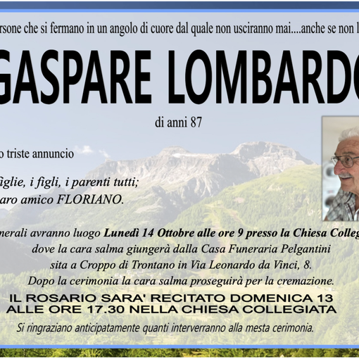Gaspare Lombardo di anni 87