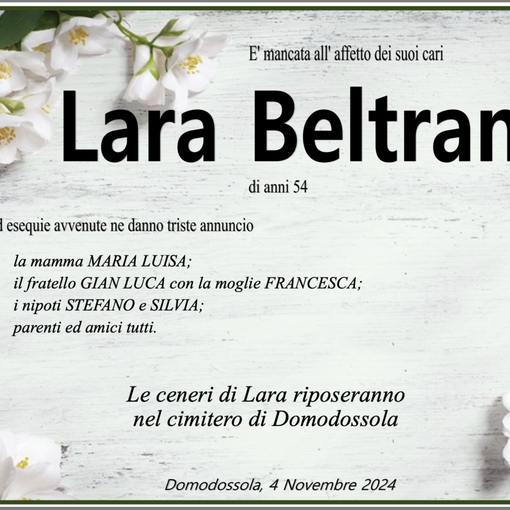Lara Beltrami di anni 54