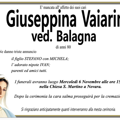 Giuseppina Vaiarini ved. Balagna di anni 80