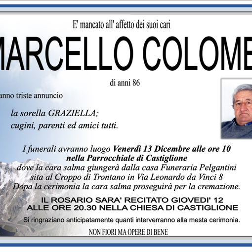 Marcello Colombi di anni 86