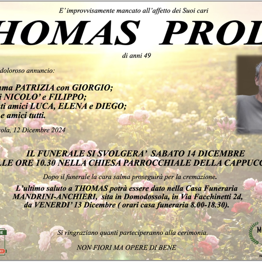 Thomas Prola di anni 49