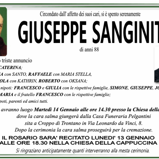 Giuseppe Sanginiti 88 anni