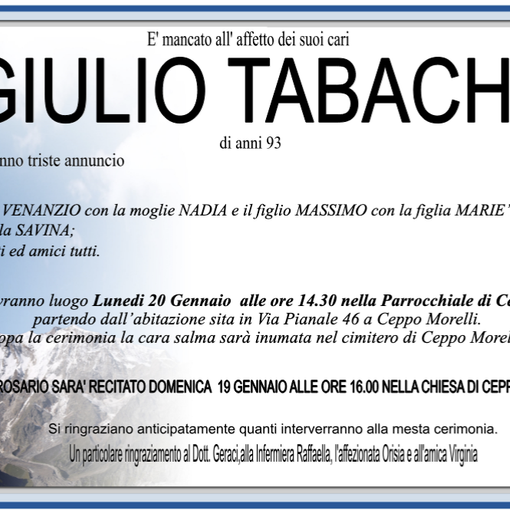 Giulio Tabachi 95 anni