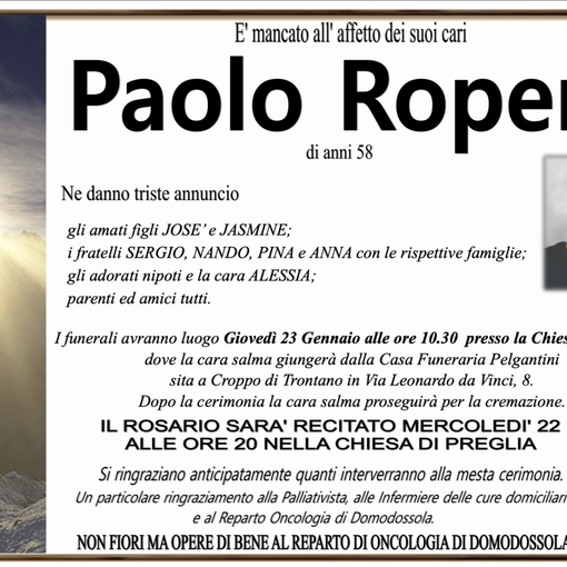 Paolo Roperti di anni 58