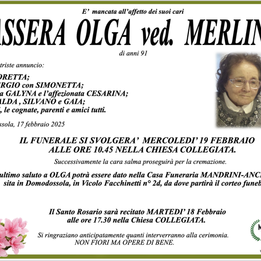 Massera Olga ved. Merlini di anni 91