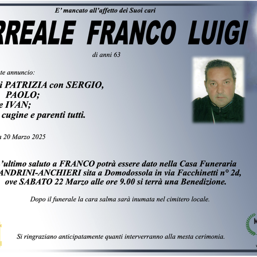 Correale Franco Luigi di anni 63