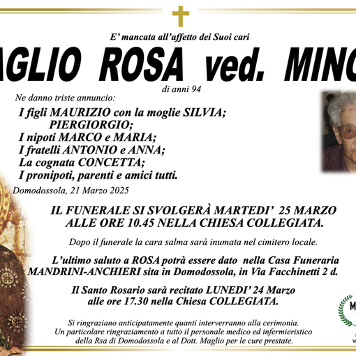 Maglio Rosa ved. Minoli di anni 94