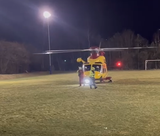 Malesco, riuscito il test con l'eliambulanza in notturna   VIDEO