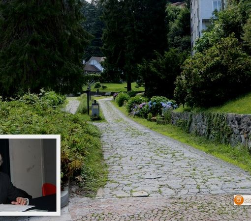 Foto: il parco delle Terme e nel riquadro Remigio Mancini