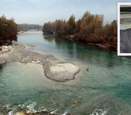 Foto: il Toce a Vogogna, nel riquadro Luigi Spadone
