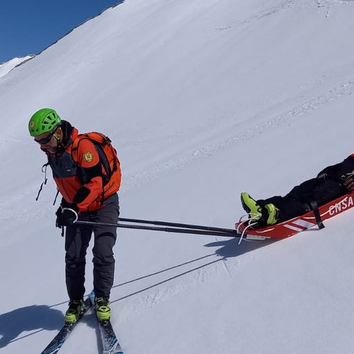 Esercitazione sulle piste di Domobianca per gli uomini del Soccorso Alpino