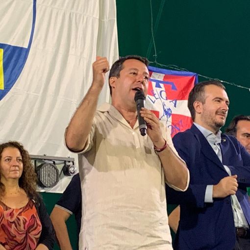 Salvini dal palco della Prateria lancia la campagna elettorale della Lega FOTO