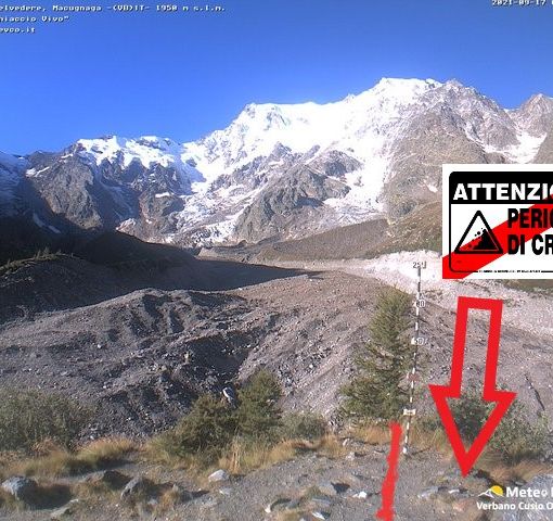 Continua al Belvedere il crollo della morena