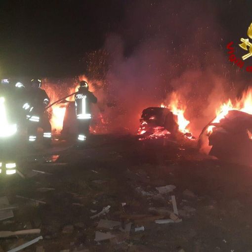 Trontano, incendio vicino ad un'abitazione