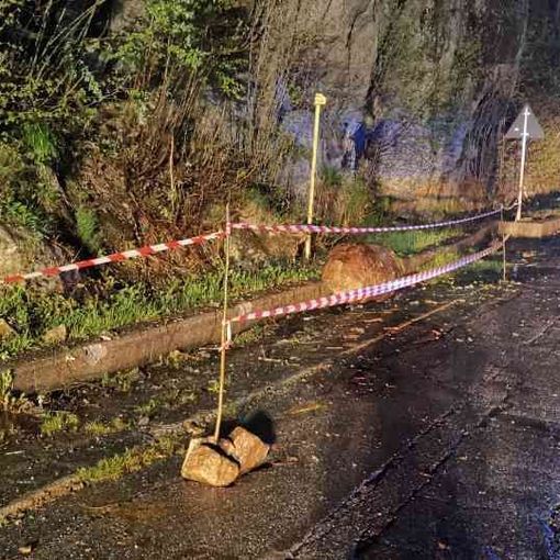 Frana lungo la statale di Macugnaga