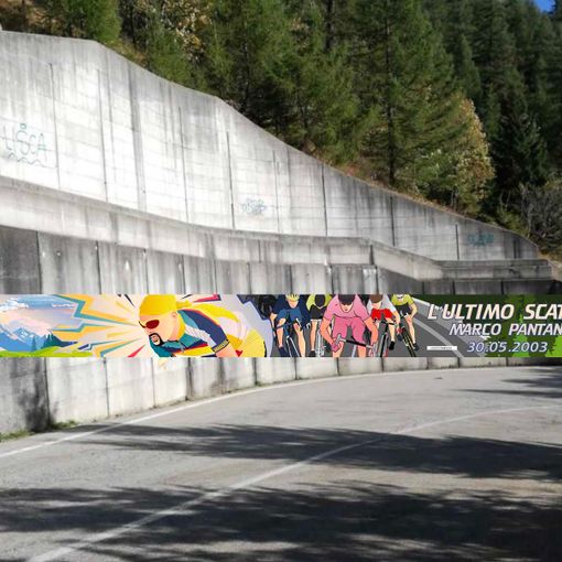 Un murales per celebrare l'ultimo scatto di Marco Pantani