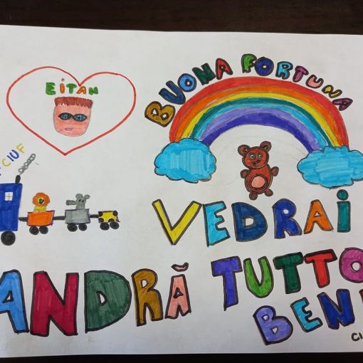 Tanti disegni e messaggi di vicinanza a Eitan anche dai bambini della valle Vigezzo