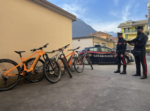 Le bici recuperate a marzo 2021 dai carabinieri: erano state rubate da Ciclomania Barale