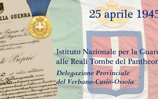 La delegazione del Vco delle Guardie d’Onore al Pantheon parteciperà “a distanza” alle celebrazioni del 25 Aprile