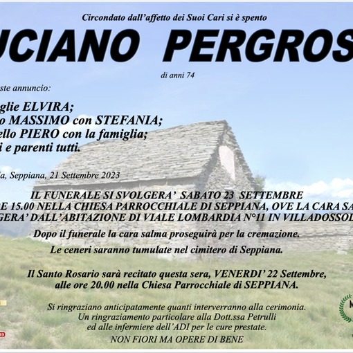 Luciano Pergrossi di anni 75
