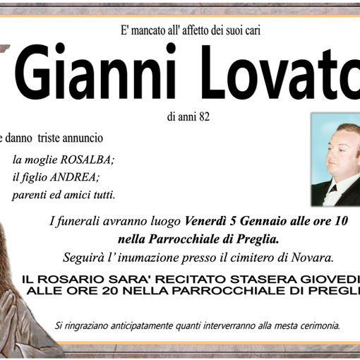 Gianni Lovato di anni 82