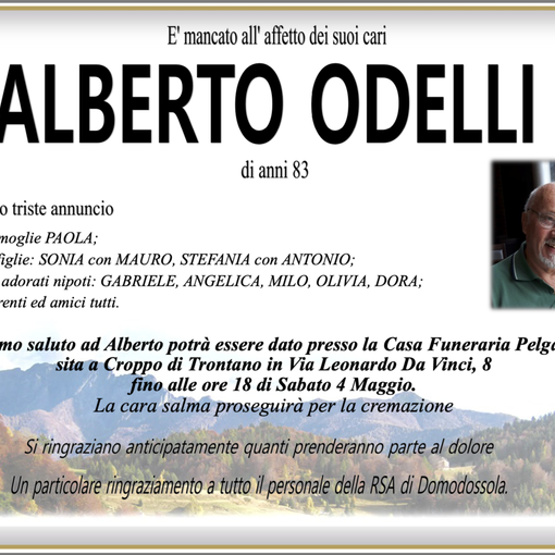 Alberto Odelli di anni 83