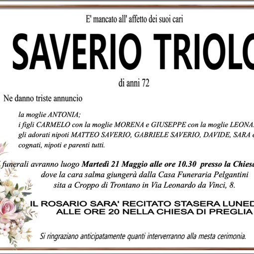 Saverio Triolo di anni 72