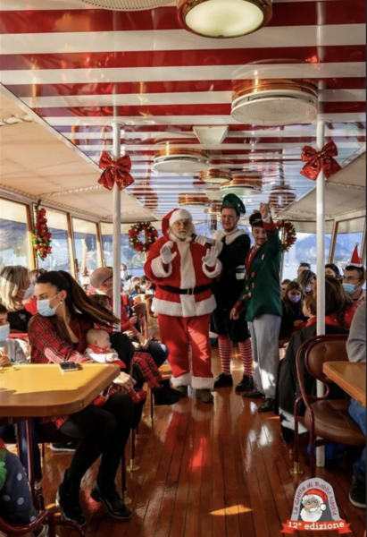 A Stresa crociere sul battello a vapore con Babbo Natale