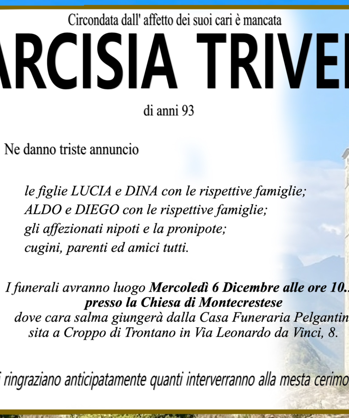 Tarcisia Trivelli di anni 93
