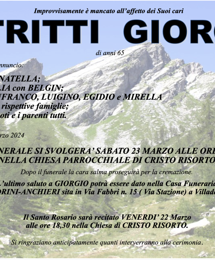 Patritti Giorgio di anni 65