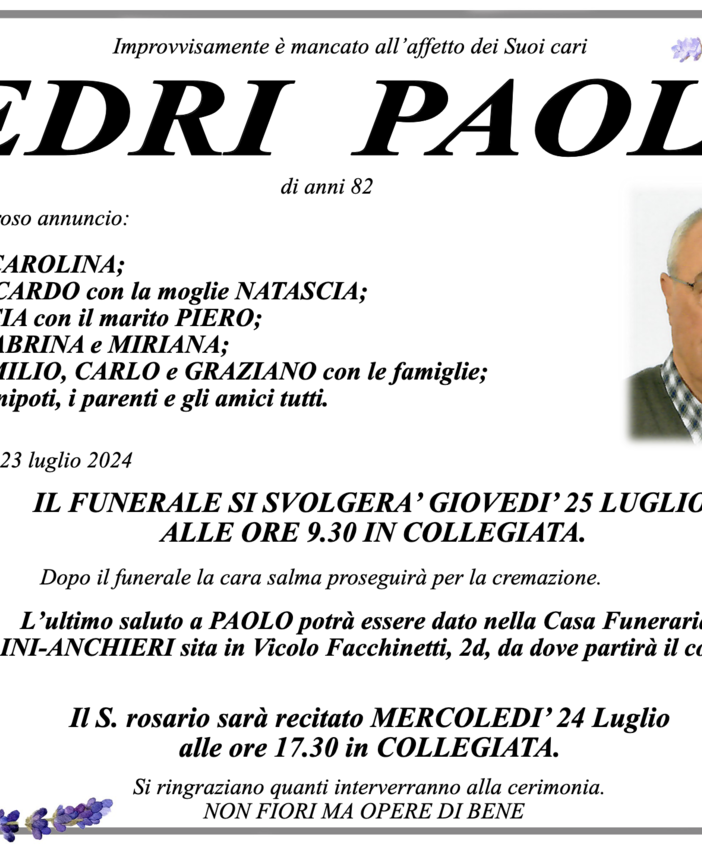 Medri Paolo di anni 82