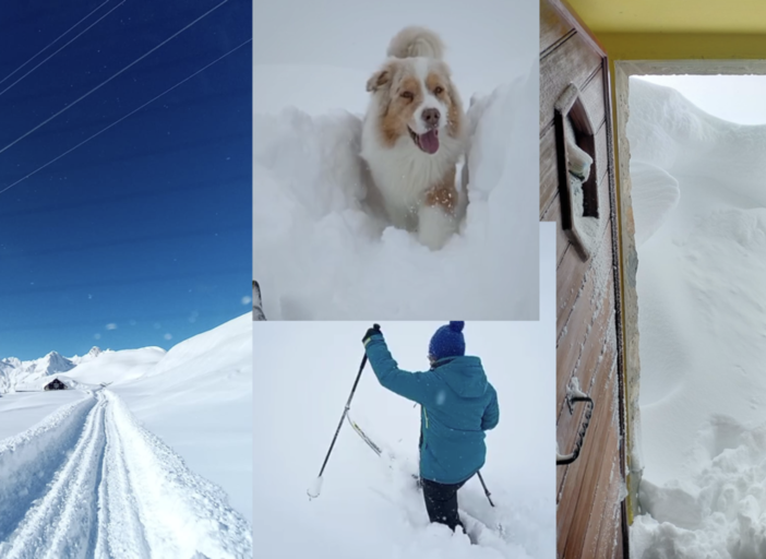Il cielo torna blu al rifugio, ma c'è un muro di neve da spalare   FOTO e VIDEO