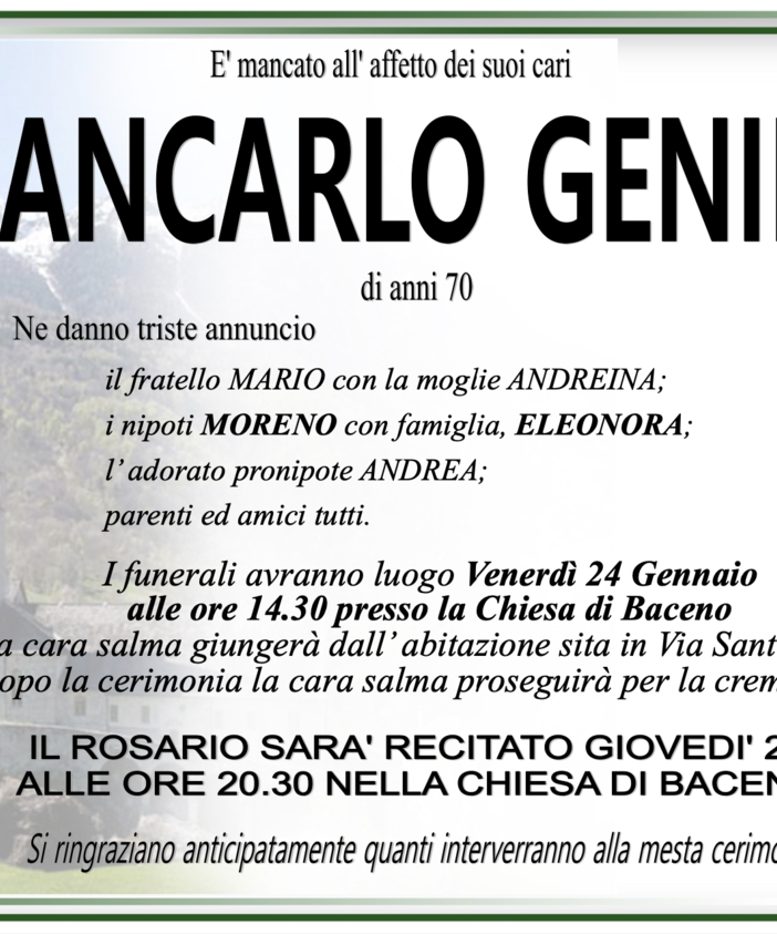Giancarlo Genini di anni 70