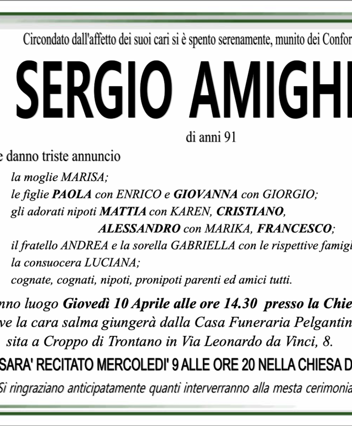 Sergio Amighini di anni 91