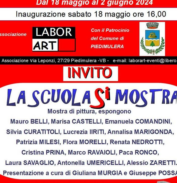 S'inaugura oggi a Piedimulera ''La scuola si mostra''