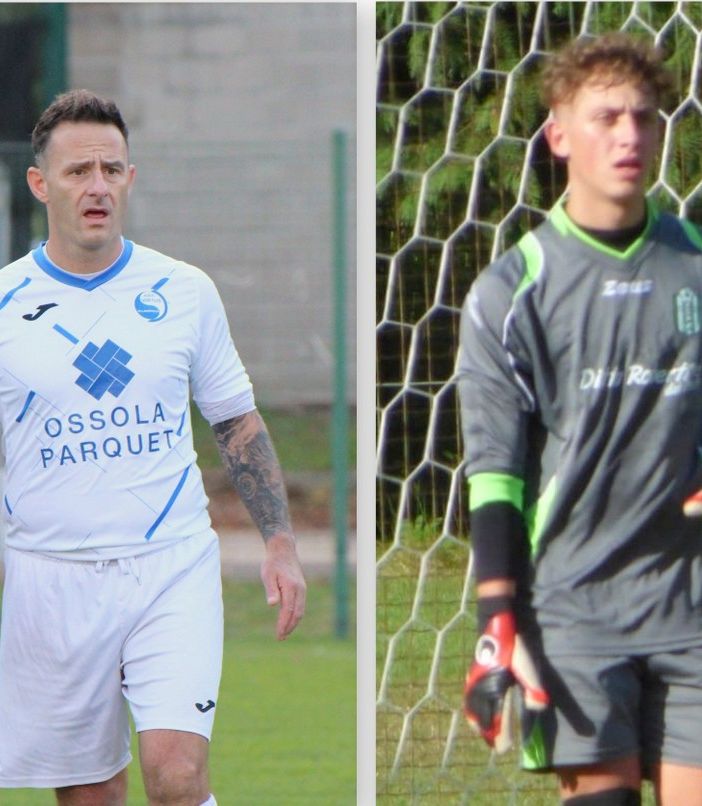 Foto: Matteo Primatesta autore di 4 reti e il portiere Lorenzo Bassi, entrambi protagonisti della vittoria del Fomarco