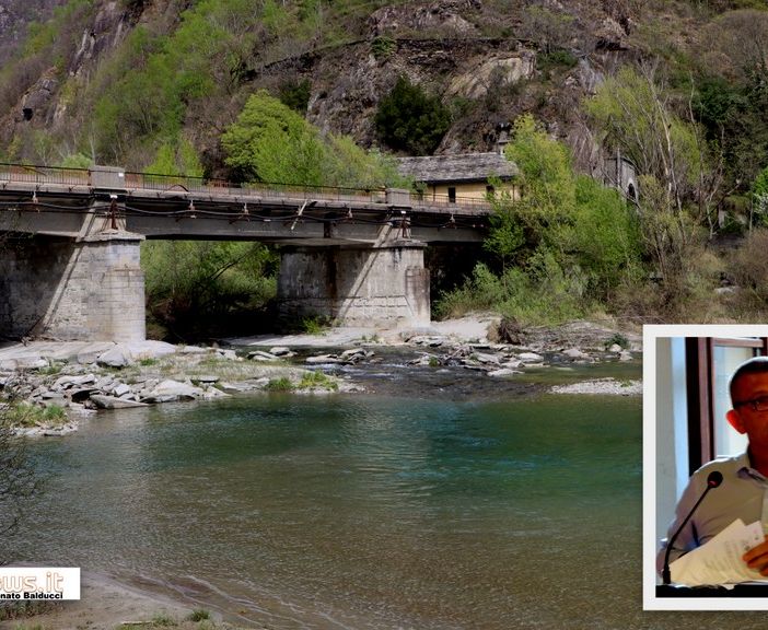 Foto: il ponte della Masone e nel riquadro il sindaco di Vogogna, Fausto Dotta